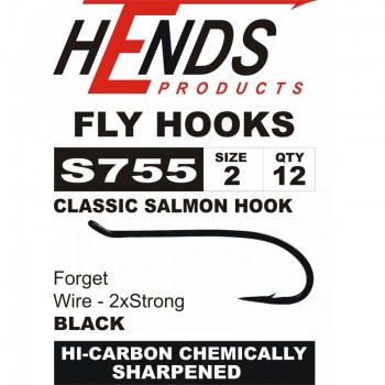 Salmon Classic single hooks S 755 Black HENDS HOOKS