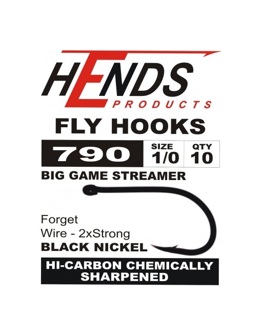 Big Game Streamer 790 Black Nickel HOOKS  HENDS