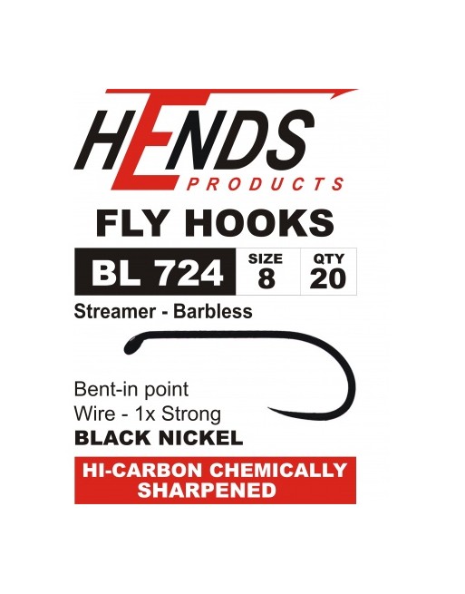 Streamer BL 724 Black Nickel HOOKS  HENDS