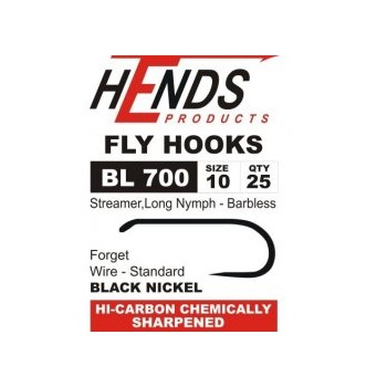 Streamer  Barbless BL 700 Black Nickel HOOKS  HENDS