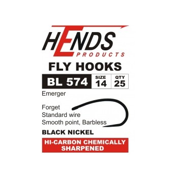 Emerger BL 574 Black Nickel HOOKS  HENDS