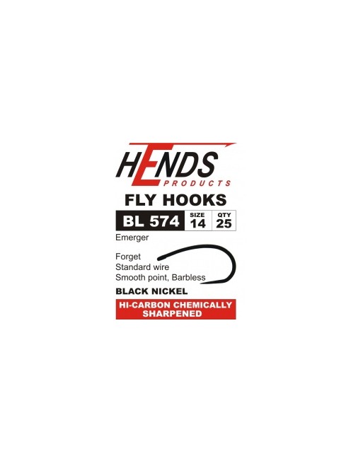 Emerger BL 574 Black Nickel HOOKS  HENDS