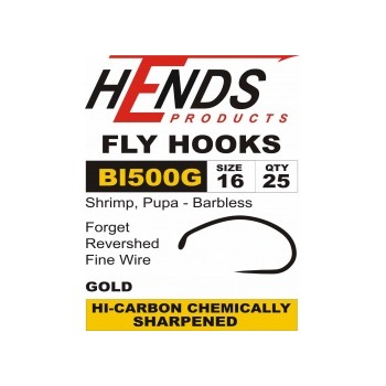 Shrimp Pupa  Barbless BL 500 Black  or Gold HOOKS  HENDS