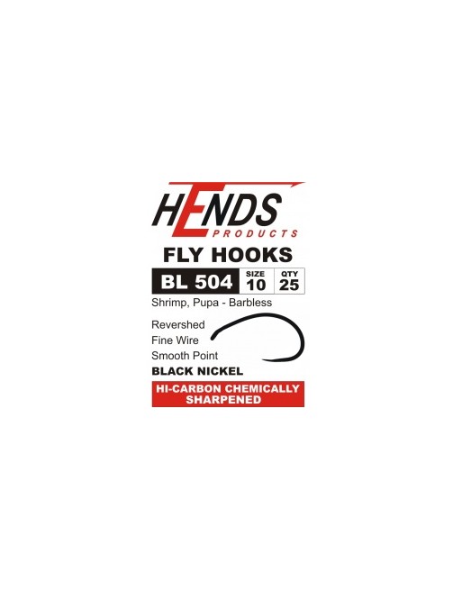 Fine Grub BL 504 Black Nickel HOOKS  HENDS