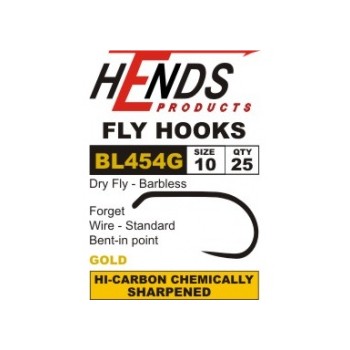 Dry Fly  Barbless BL 454 Black/Gold/Gun metal HOOKS  HENDS