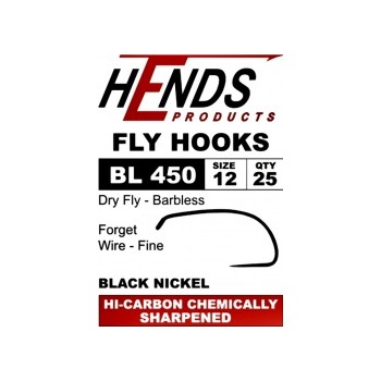 Dry Fly  BarblessBL 450 Black Nickel HOOKS  HENDS