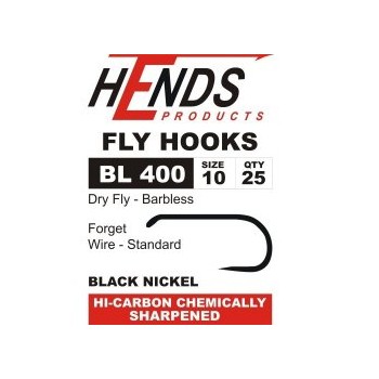 Dry Fly  Barbless BL 400 Black Nickel HOOKS  HENDS