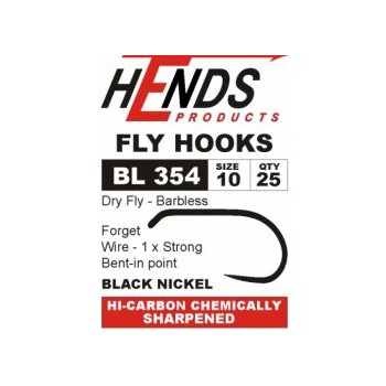 Wet Fly Nymphs  BarblessBL 354 Black Nickel HOOKS  HENDS