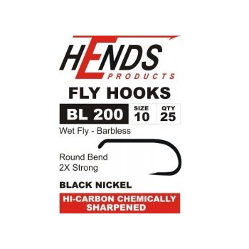 Nymphs Wet Fly  Barbless BL 200  Black Nickel HOOKS  HENDS