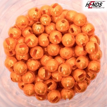 Tungsten Beads small slot Orange Fluo  paiting col.