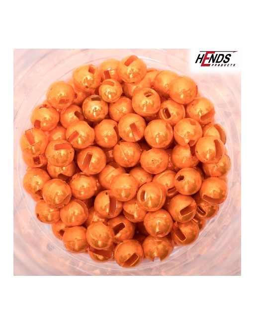 Tungsten Beads small slot Orange Fluo  paiting col.